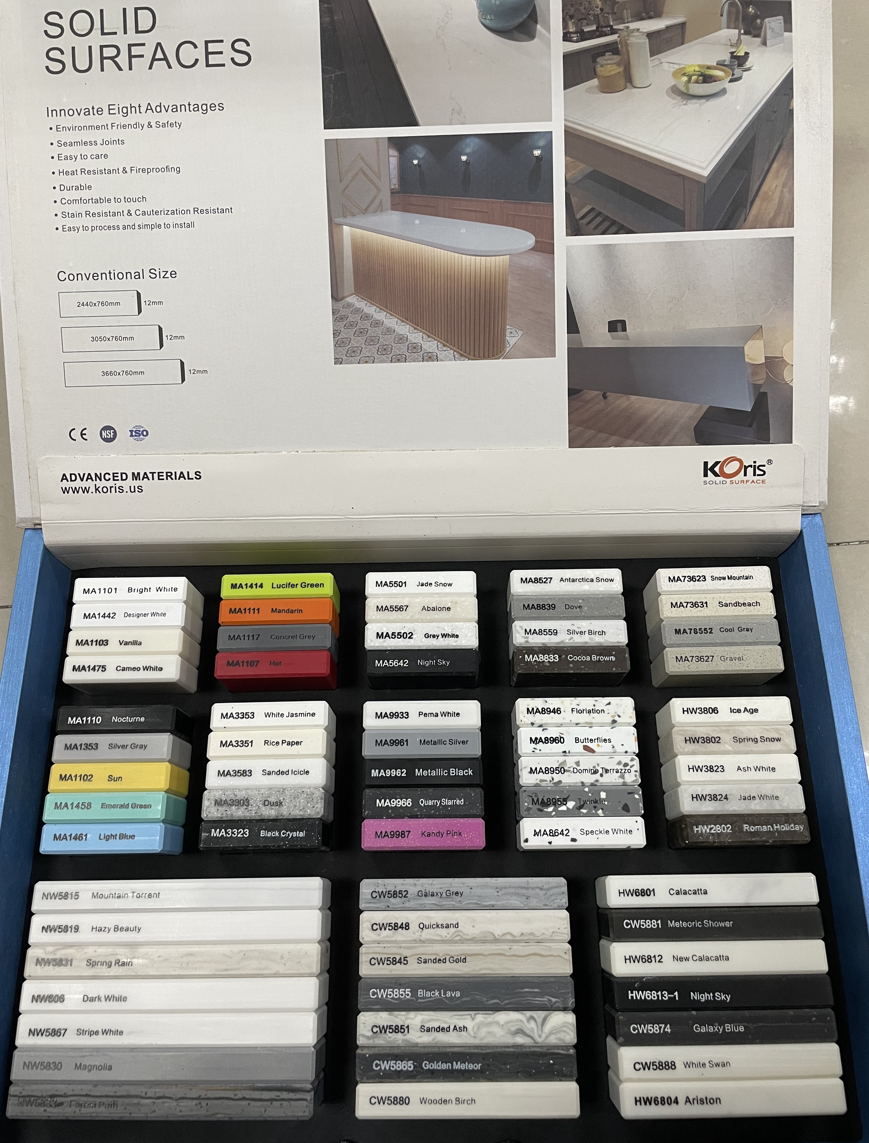 Sample box corions colors