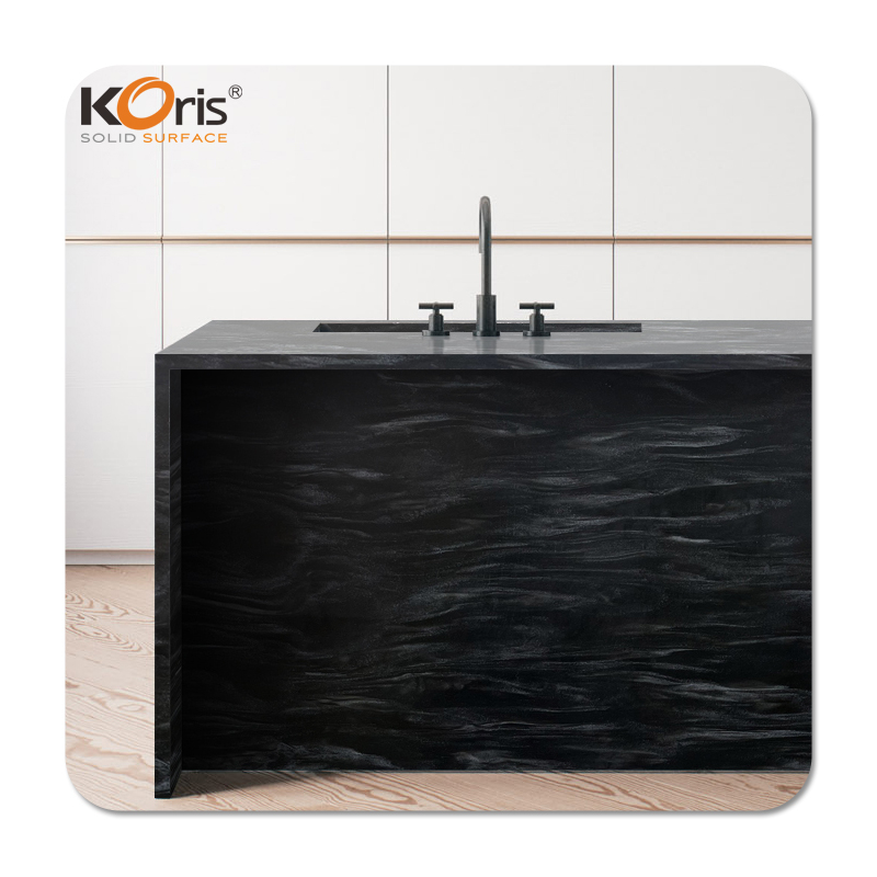 Artificial stone type decorative stones kitchen island black