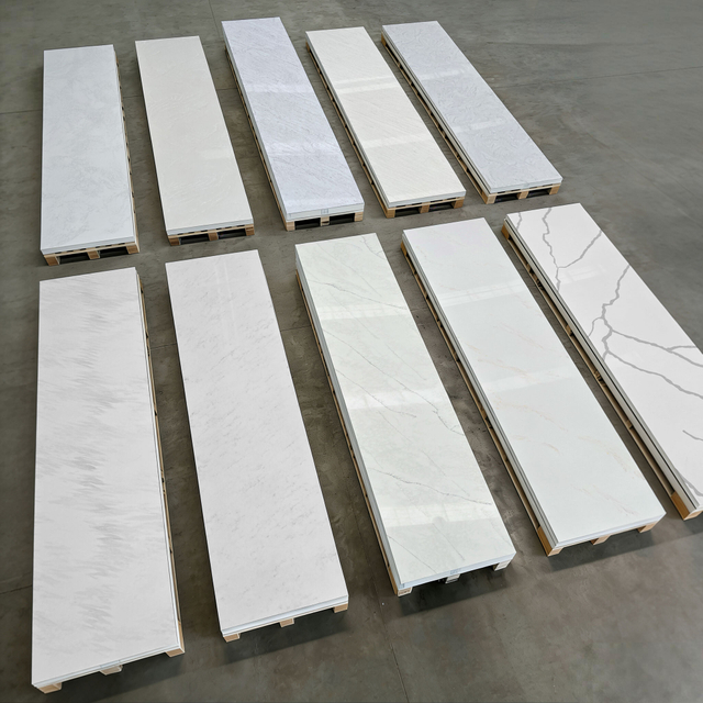 White marble stone solid surface sheets for commercial space