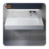 Modern Style Acrylic Solid Surface Vessel Bathroom Sink Basin Easy Clean with Polished Drainer