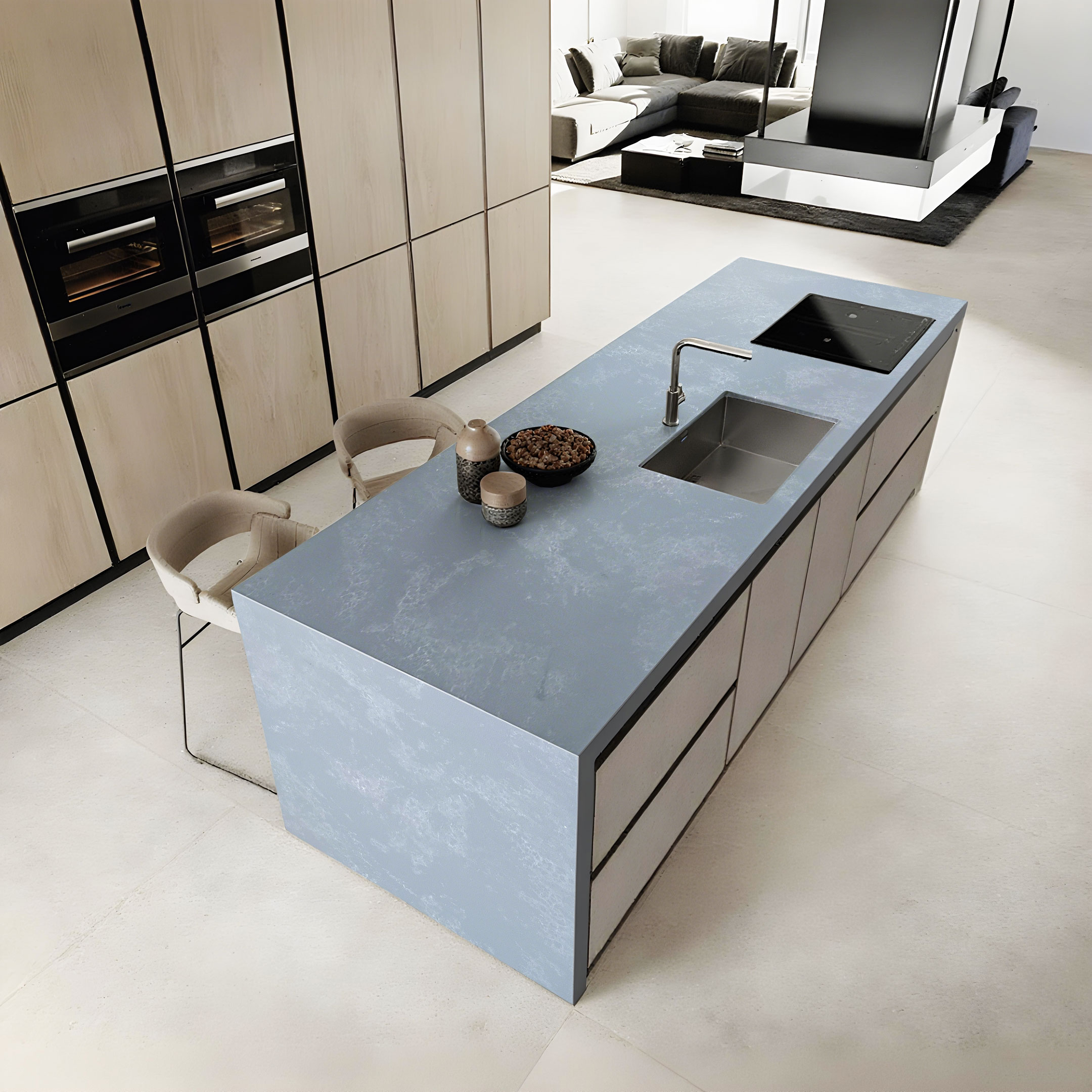 black solid surface counter top