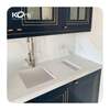 Modern Style Acrylic Solid Surface Vessel Bathroom Sink Basin Easy Clean with Polished Drainer