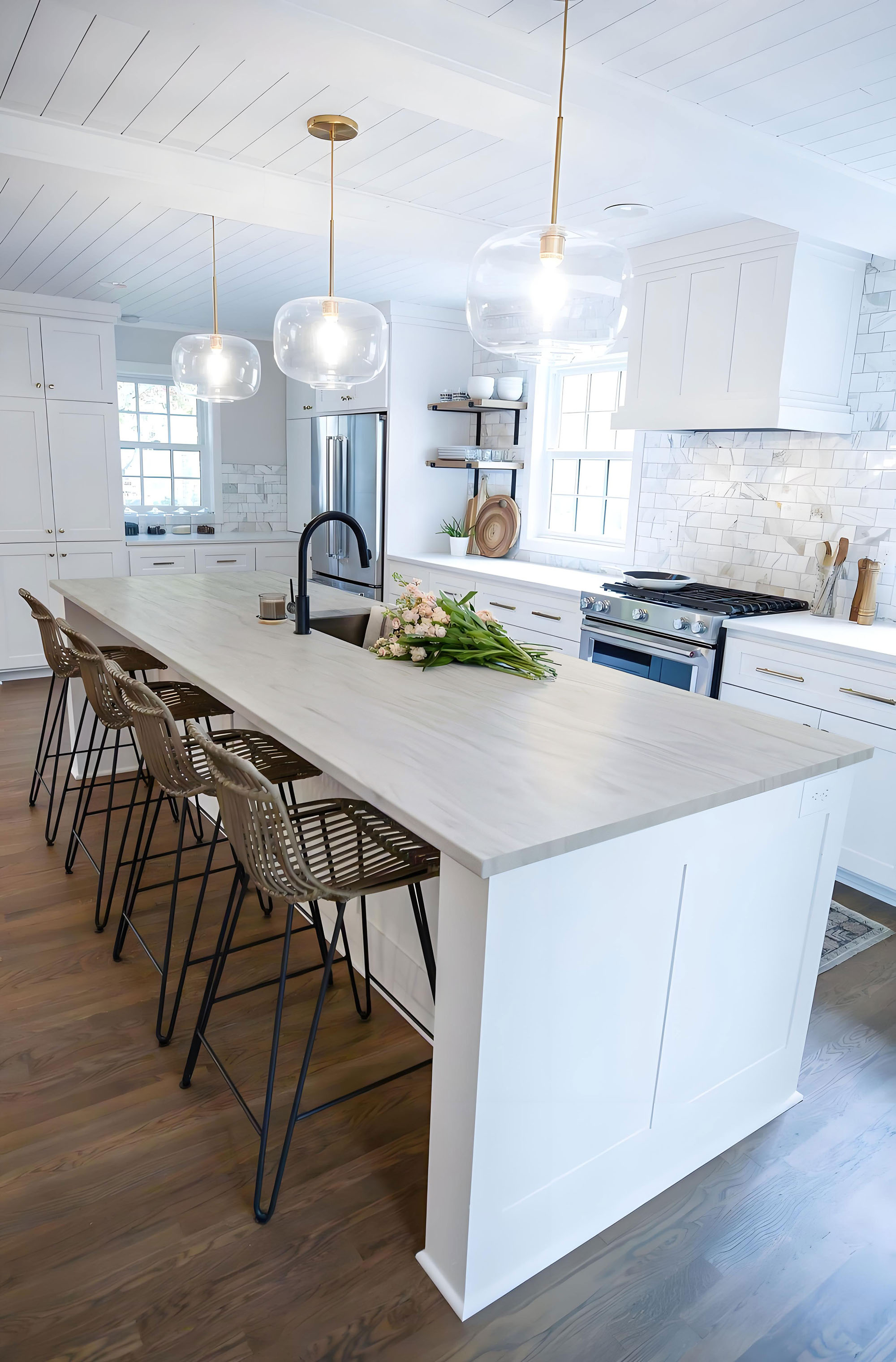 New Design Modern New House Custom Furniture Modular Flat Pack Acrylic Solid Surface Kitchen Cabinet for Builder