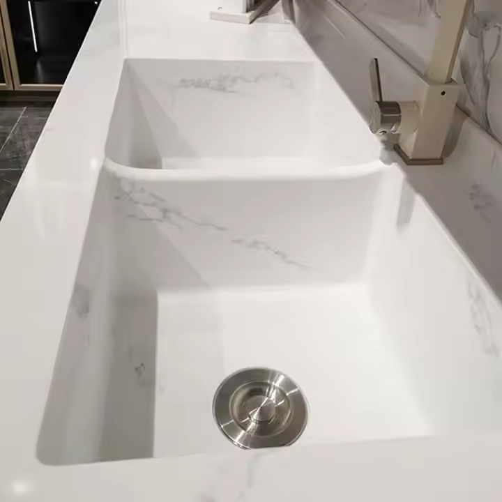 single bowl double bowls pure white Drop-in acrylic basin