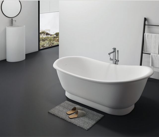 Low-maintenance artificial stone bathtubs sulid surface tub