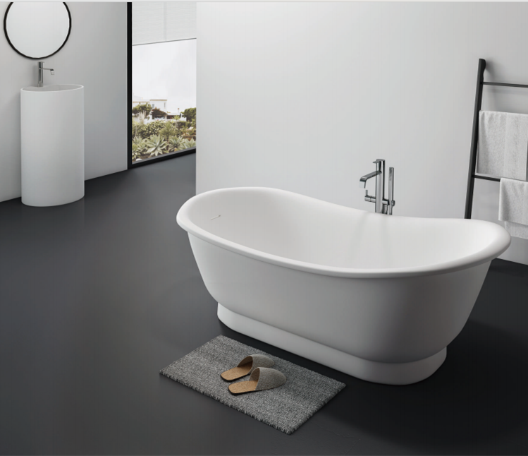 Low-maintenance artificial stone bathtubs sulid surface tub