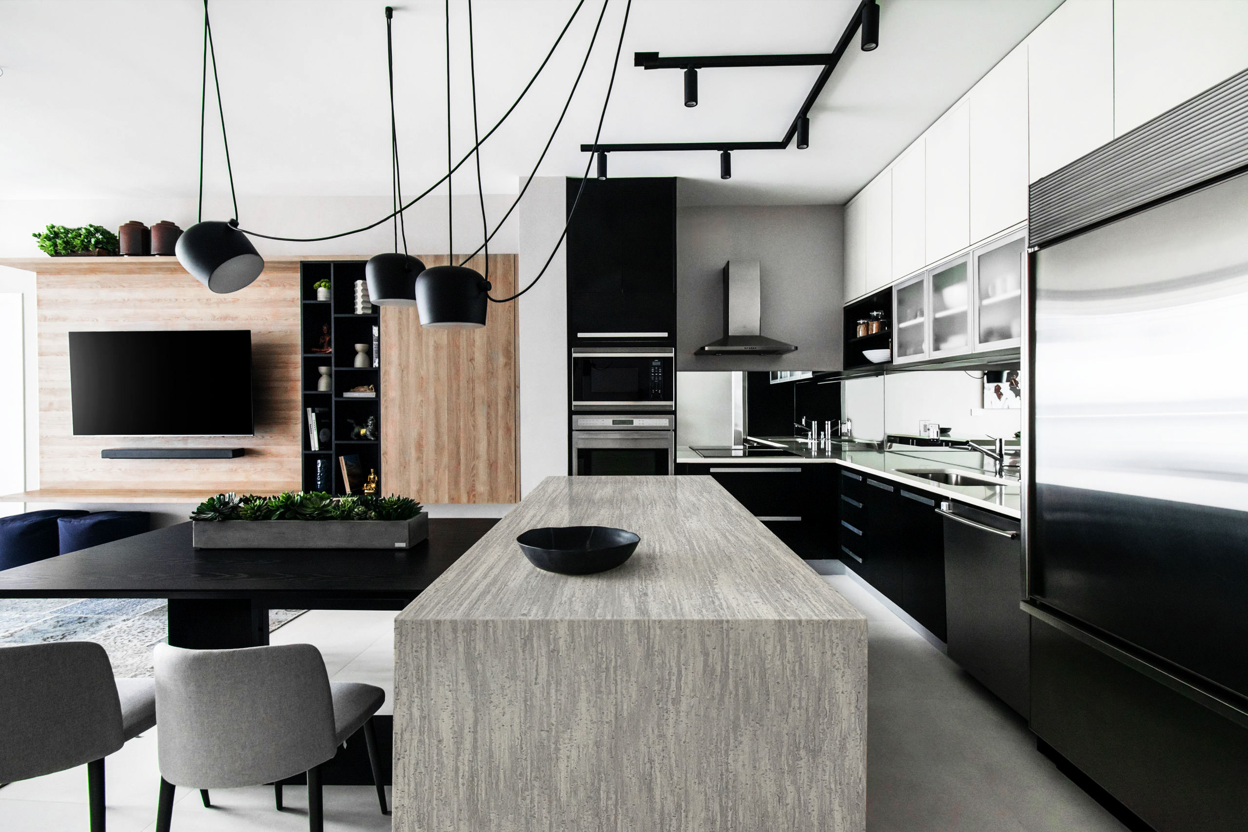 Artificial stone kitchen island