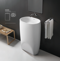 Modern Design Solid Surface Bathroom Sinks Acrylic Bathroom Sink for Hotel Project