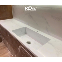 Modern Style Acrylic Solid Surface Vessel Bathroom Sink Basin Easy Clean with Polished Drainer