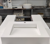 Koris Acrylic Solid Surface Integrated Acrylic Wash Basin with Vanity Top Wall mount sink