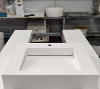 Koris Acrylic Solid Surface Integrated Acrylic Wash Basin with Vanity Top Wall mount sink