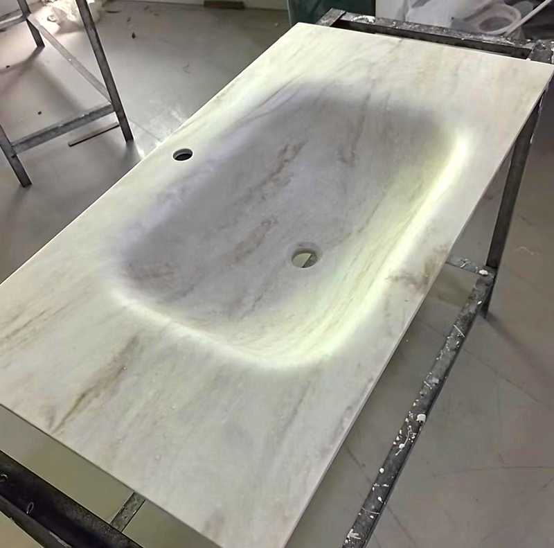 New Color Marble Pattern 100% Acrylic Integrated Sink Acrylic Solid Surface Sheets for Commercial Space