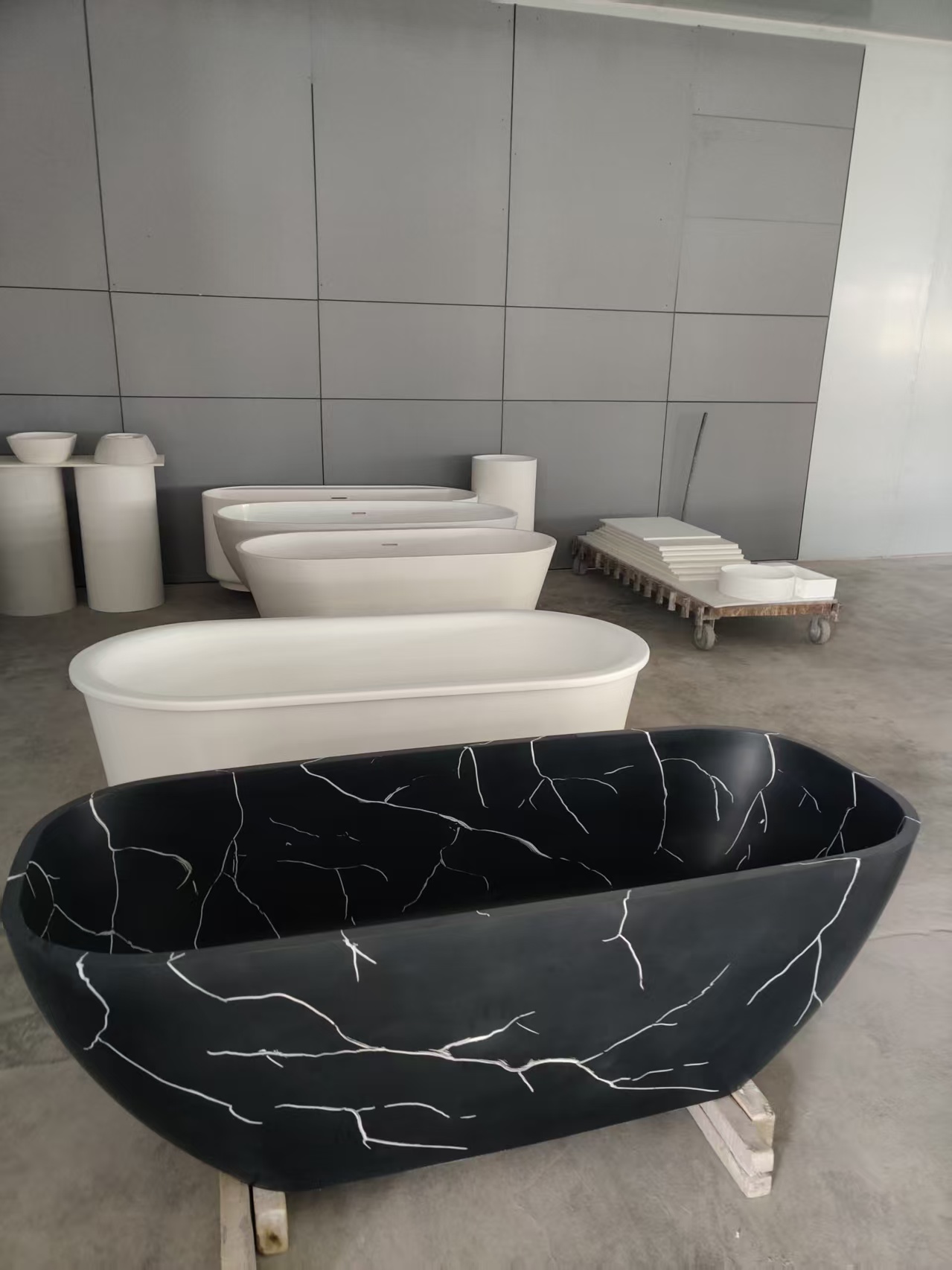 Marble resin blend Sleek contemporary design