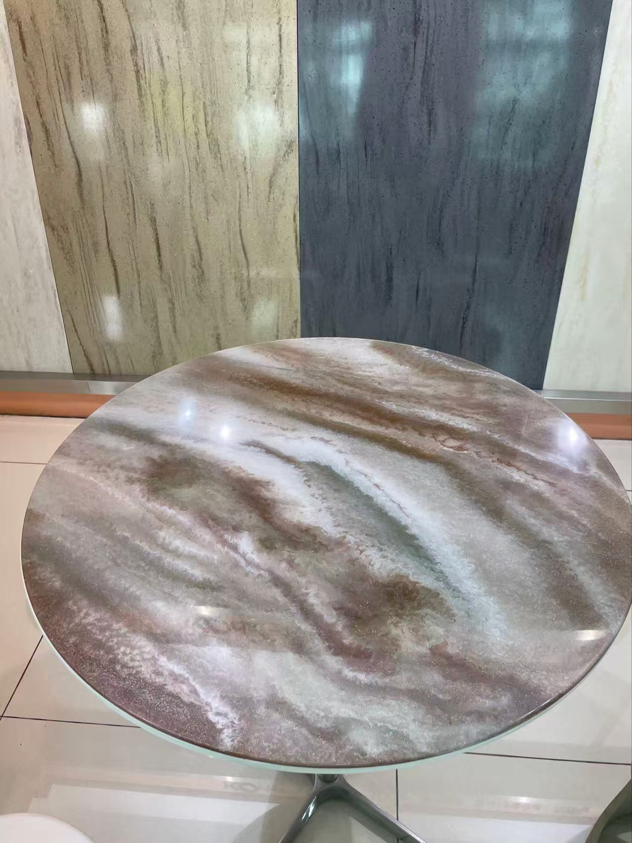High Gloss Marble Look Acrylic Solid Surface Sheets for Coffee Table Top