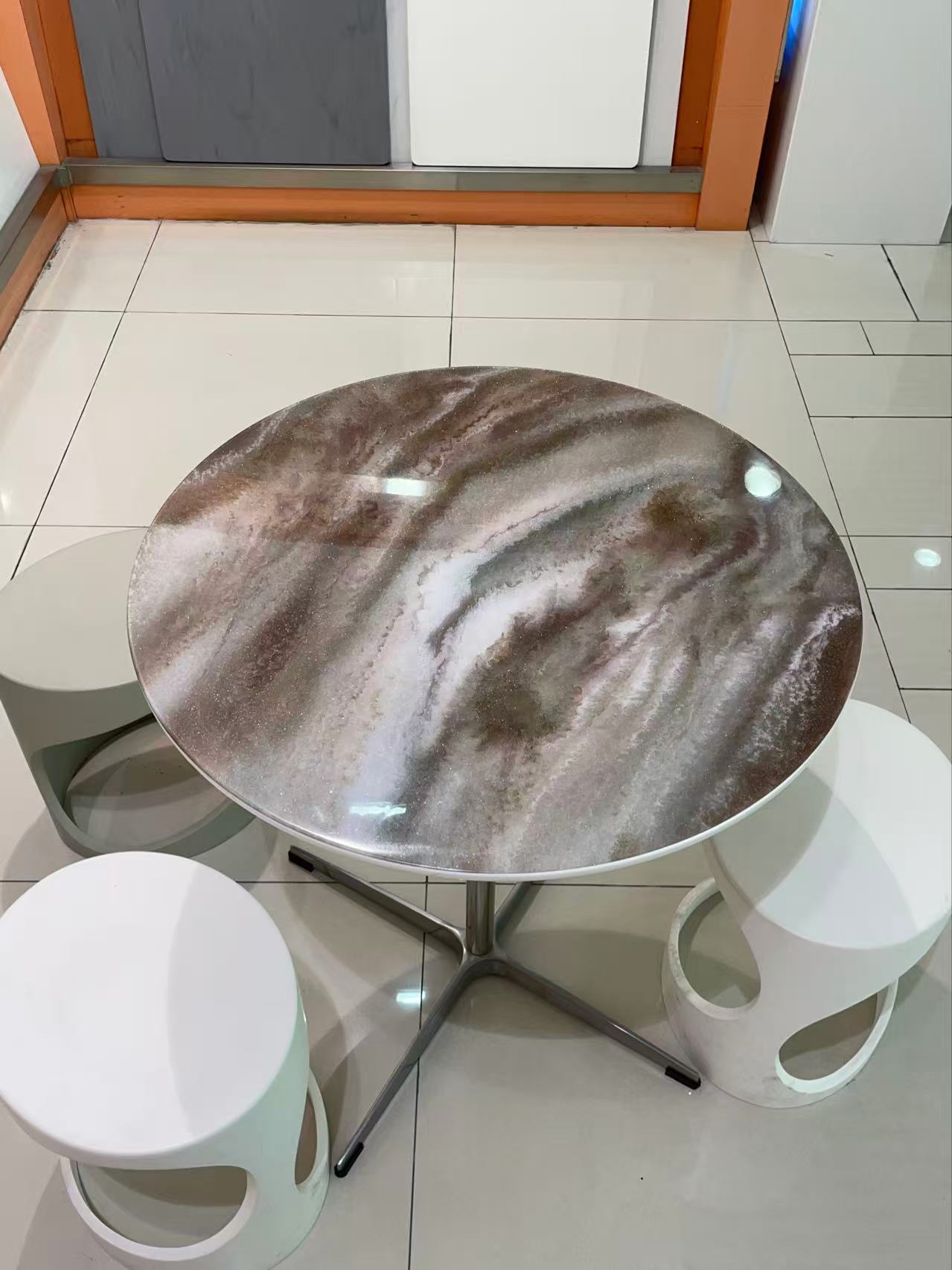 High Gloss Marble Look Acrylic Solid Surface Sheets for Coffee Table Top