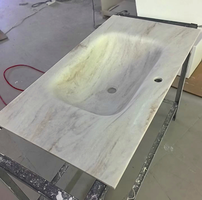 New Color Marble Pattern 100% Acrylic Integrated Sink Acrylic Solid Surface Sheets for Commercial Space